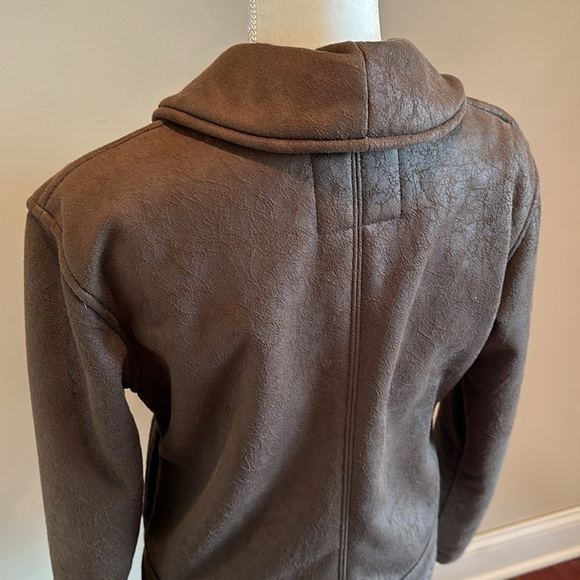 Straight Down Brown Bomber Jacket Size Large - Picture 6 of 8